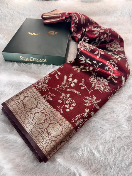 Never Seen Before Premium Tissue Chikankari Saree