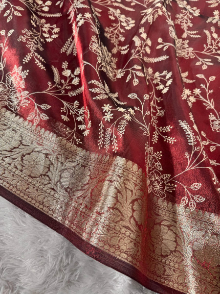 Never Seen Before Premium Tissue Chikankari Saree