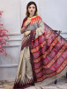 Banarasi Raw Silk Saree with Hand Print