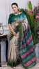 Banarasi Raw Silk Saree with Hand Print