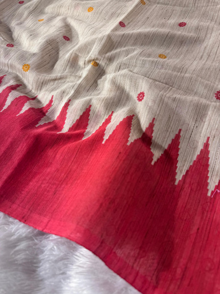 Banarasi Raw Silk Saree with Hand Print
