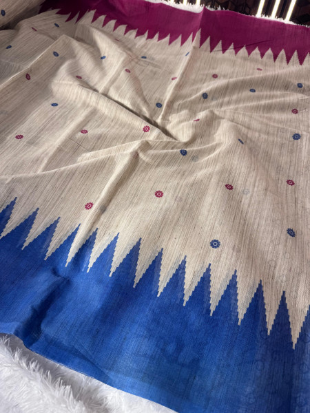 Banarasi Raw Silk Saree with Hand Print