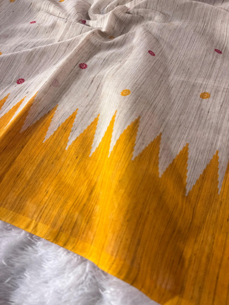 Banarasi Raw Silk Saree with Hand Print