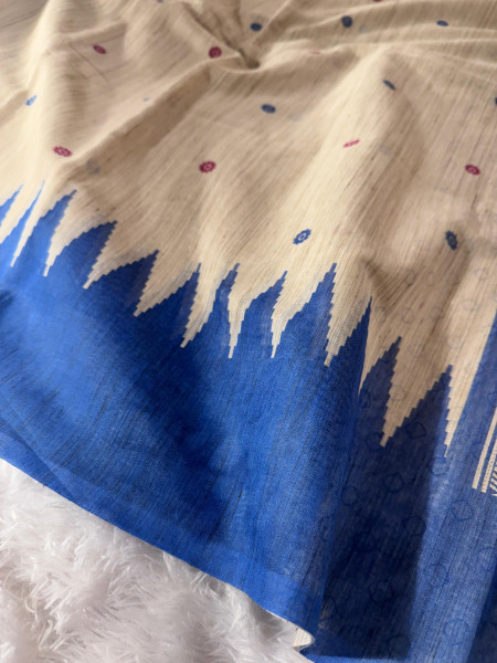 Banarasi Raw Silk Saree with Hand Print