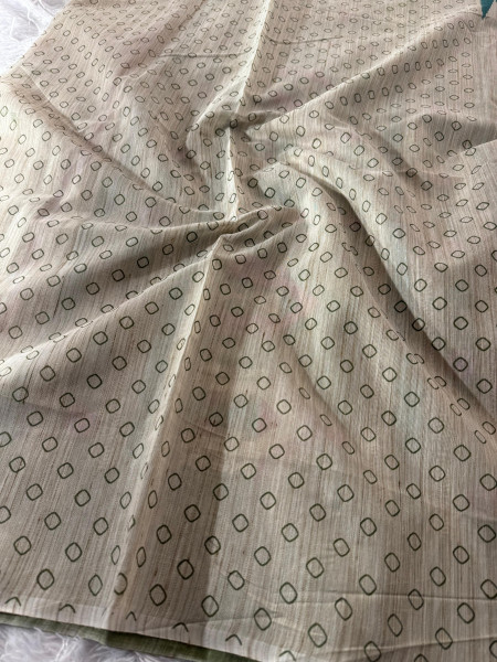 Banarasi Raw Silk Saree with Hand Print