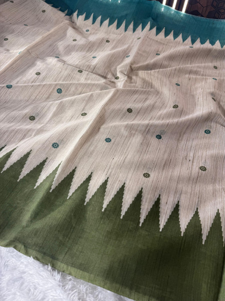 Banarasi Raw Silk Saree with Hand Print