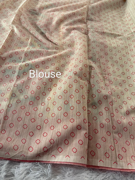 Banarasi Raw Silk Saree with Hand Print