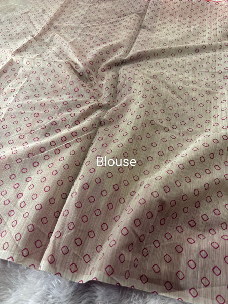 Banarasi Raw Silk Saree with Hand Print