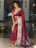 Premium Banarasi Tissue Silk Saree with Designer Red Zari Border