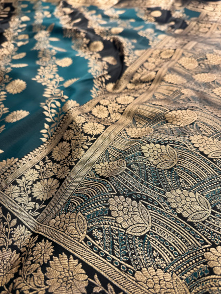 Banarasi Katan Silk Rangkat Saree With Heavy Zari Richpallu