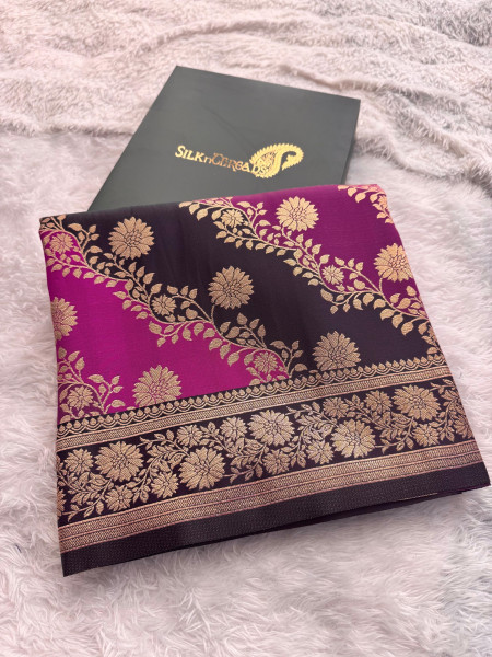 Banarasi Katan Silk Rangkat Saree With Heavy Zari Richpallu
