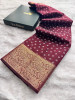 Premium Linen Silk Saree with Copper Zari Border and Bandhani Print