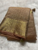 Banarasi Pure Tissue Silk Saree With Hand Crush Pattern and Tassels