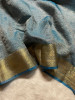 Banarasi Pure Tissue Silk Saree With Hand Crush Pattern and Tassels