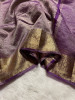 Banarasi Pure Tissue Silk Saree With Hand Crush Pattern and Tassels