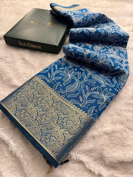 Never Seen Before Premium Linen Silk Chikankari Saree