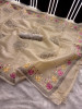 Semi Pure Silk Resham Embroidery Work Saree With Designer Embroidery Pallu