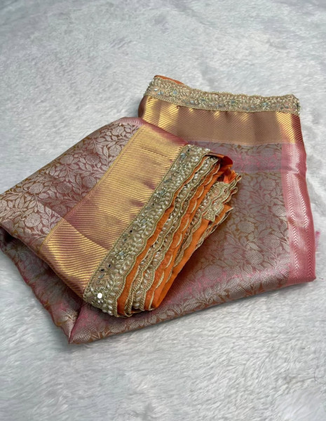 Sai Pallavi Mam Inspired Premium Banarasi Tissue Silk Saree with Designer Border