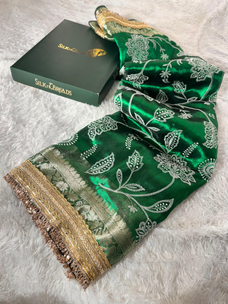 Never Seen Before Premium Tissue Chikankari Saree