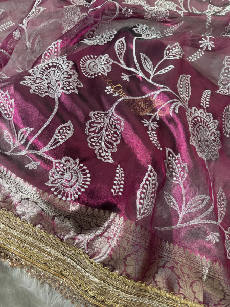 Never Seen Before Premium Tissue Chikankari Saree