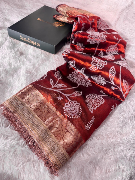 Never Seen Before Premium Tissue Chikankari Saree