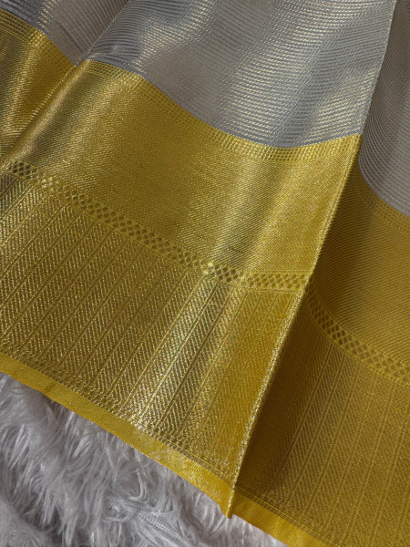 Banarasi Premium Silver and Gold Zari Tissue Silk Saree