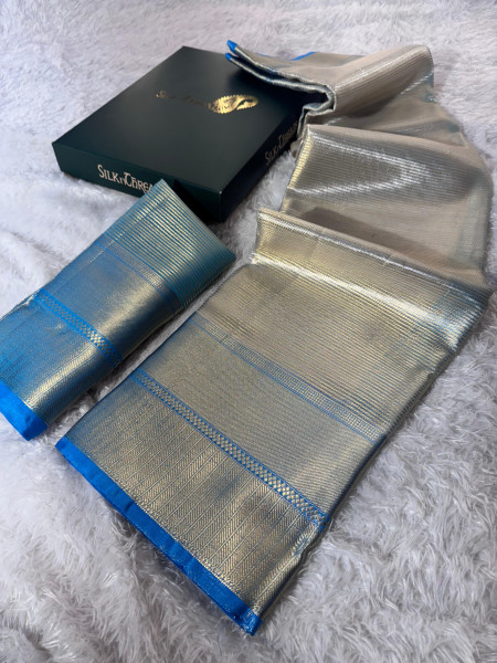 Banarasi Premium Silver and Gold Zari Tissue Silk Saree