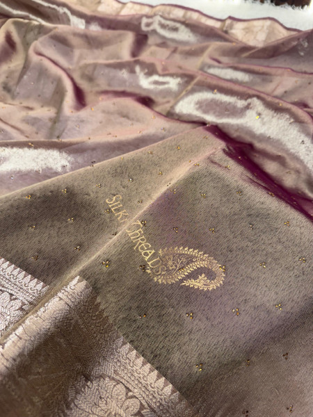 Premium Banarasi Tissue Silk Saree with Swarovski Crystal Work