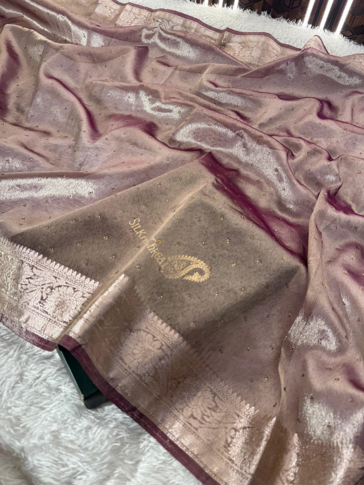 Image of Premium Banarasi Tissue Silk Saree with Swarovski Crystal Work