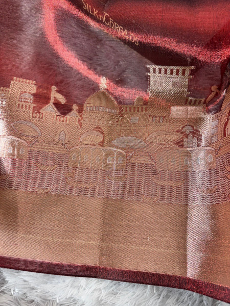 Ganga Ghat Premium Tissue Silk Saree