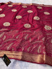 Premium Chiffon Silk Resham Embroidery Work Saree With Latkans