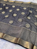 Premium Chiffon Silk Resham Embroidery Work Saree With Latkans