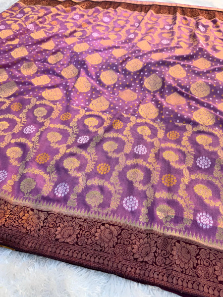Premium Banarasi Viscose Chiffon Silk Saree
