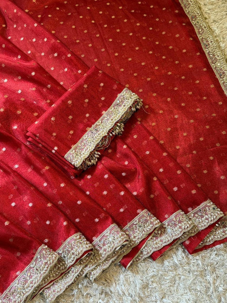 Premium Banarasi Tissue Silk Saree with Designer Border