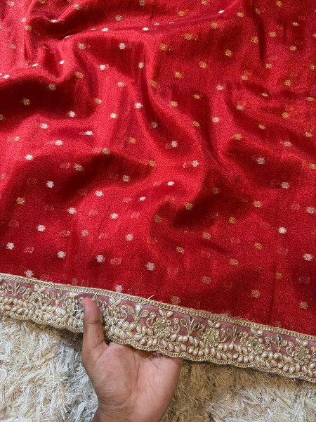 Premium Banarasi Tissue Silk Saree with Designer Border