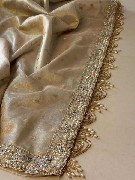 Premium Banarasi Tissue Silk Saree with Designer Border