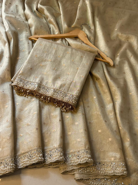Premium Banarasi Tissue Silk Saree with Designer Border