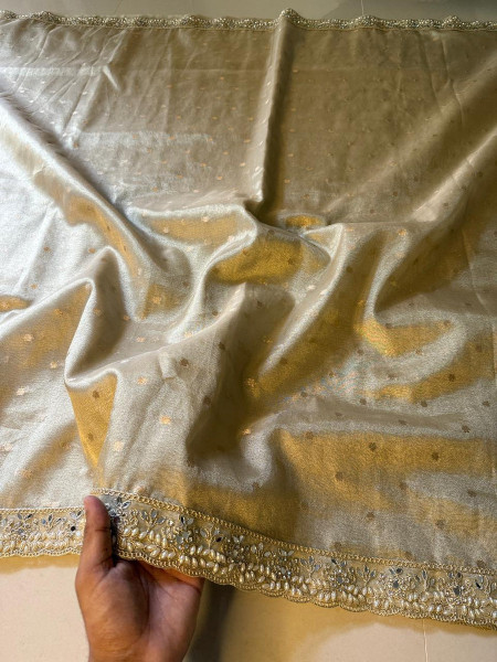 Premium Banarasi Tissue Silk Saree with Designer Border