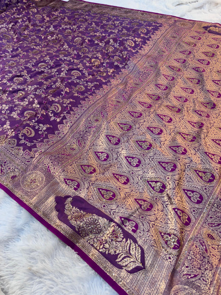 Premium Banarasi Satin Silk with a Swarovski Crystal Work
