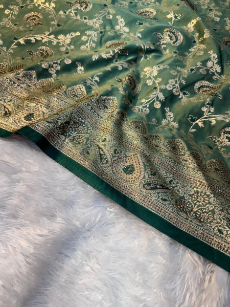 Premium Banarasi Satin Silk with a Swarovski Crystal Work