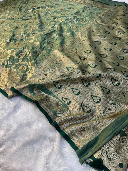 Premium Banarasi Satin Silk with a Swarovski Crystal Work