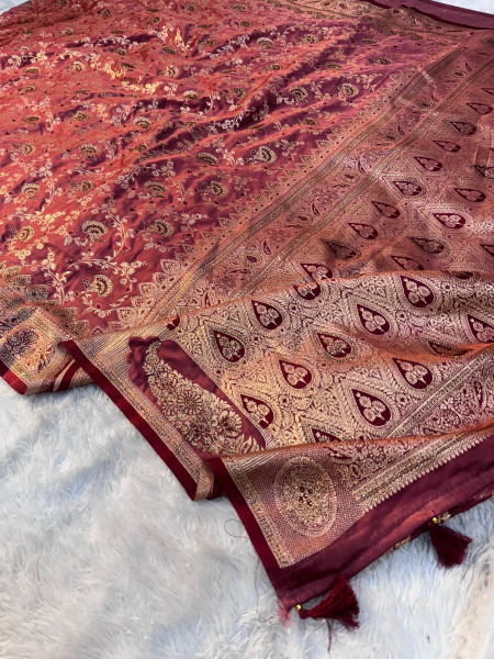 Premium Banarasi Satin Silk with a Swarovski Crystal Work