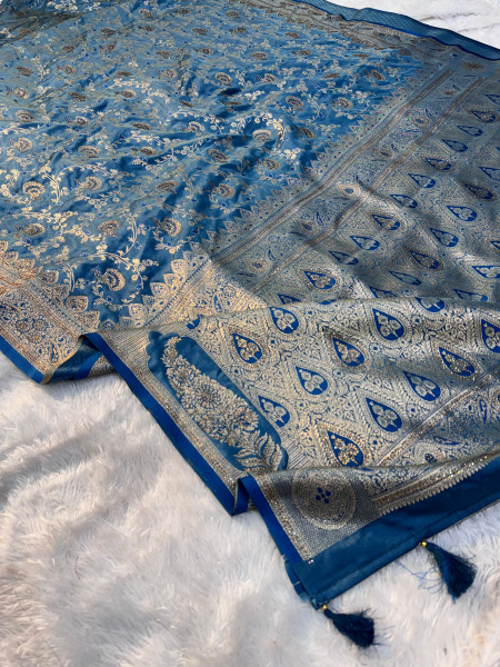 Premium Banarasi Satin Silk with a Swarovski Crystal Work