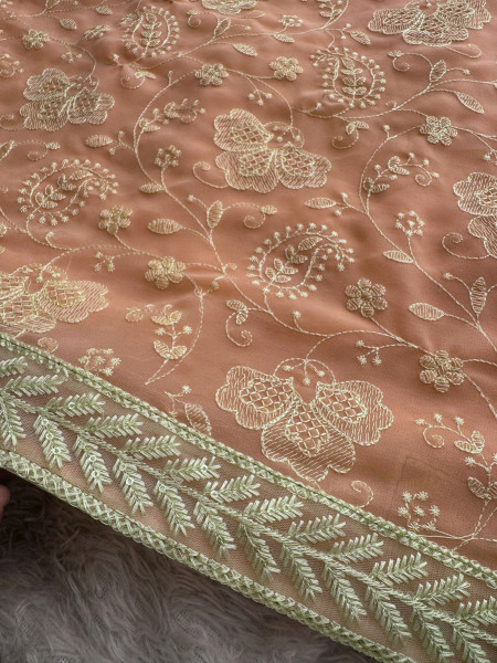 Never Seen Before Chiffon Chikankari Saree