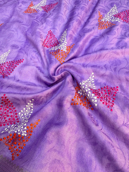 Premium Chinnon Silk Saree with Resham Embroidery Work