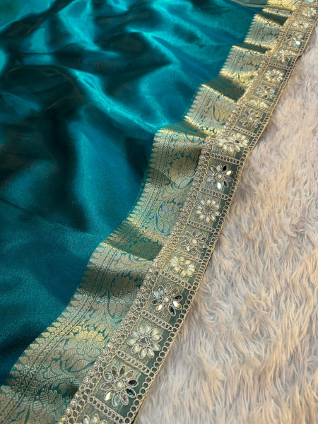 Premium Banarasi Tissue Silk Saree with Designer Border