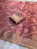 Premium Tissue Silk Saree with Hand Mirror And Moti Work