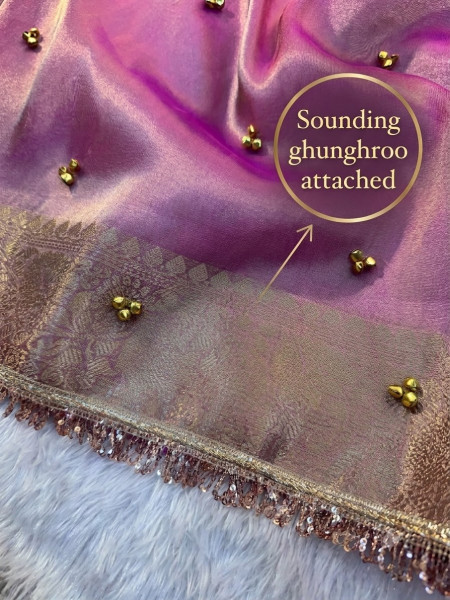 Never Seen Before Tissue Silk Ghungroo Attached Saree