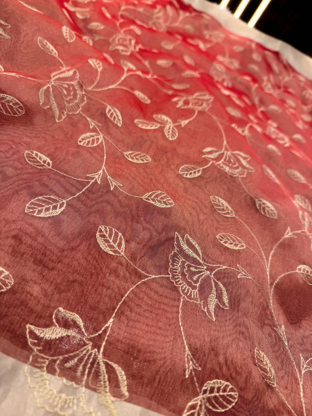 Limited Edition Tissue Silk Saree With Resham Embroidery Work