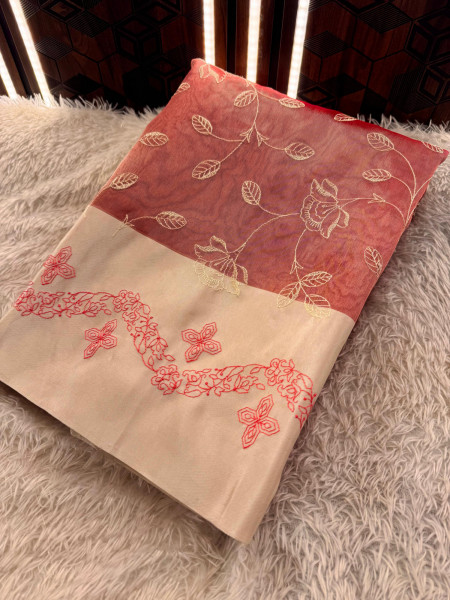 Limited Edition Tissue Silk Saree With Resham Embroidery Work